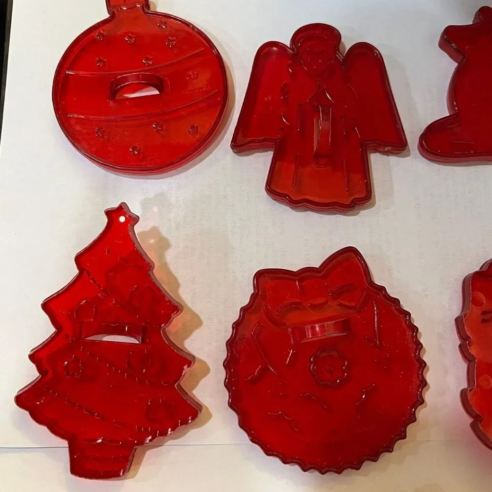 Vintage red Christmas cookie cutters